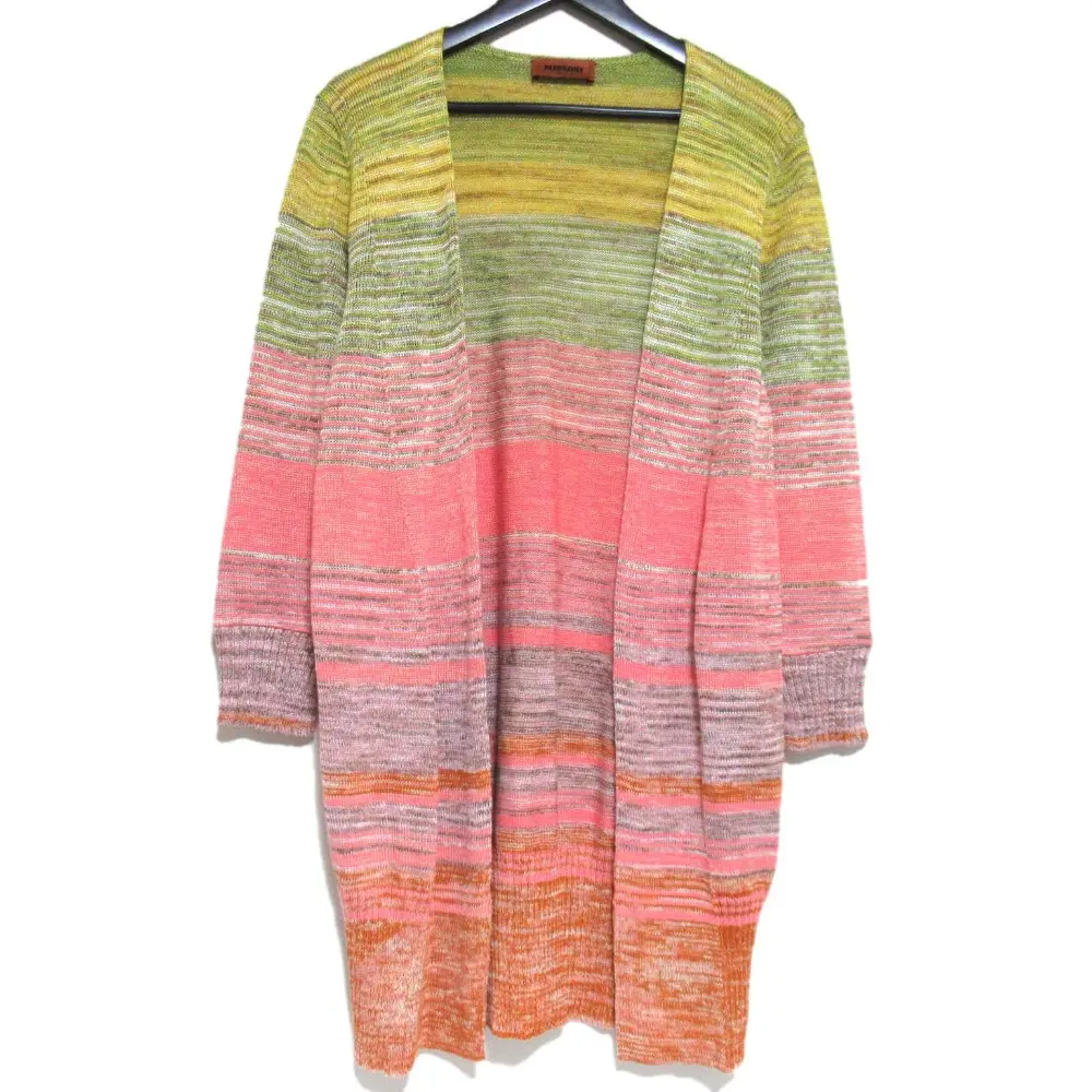 MISSONI ミッソーニ フィアンマート カシミヤブレンド オープンフロント ニット カーディガン サイズ42 マルチカラー