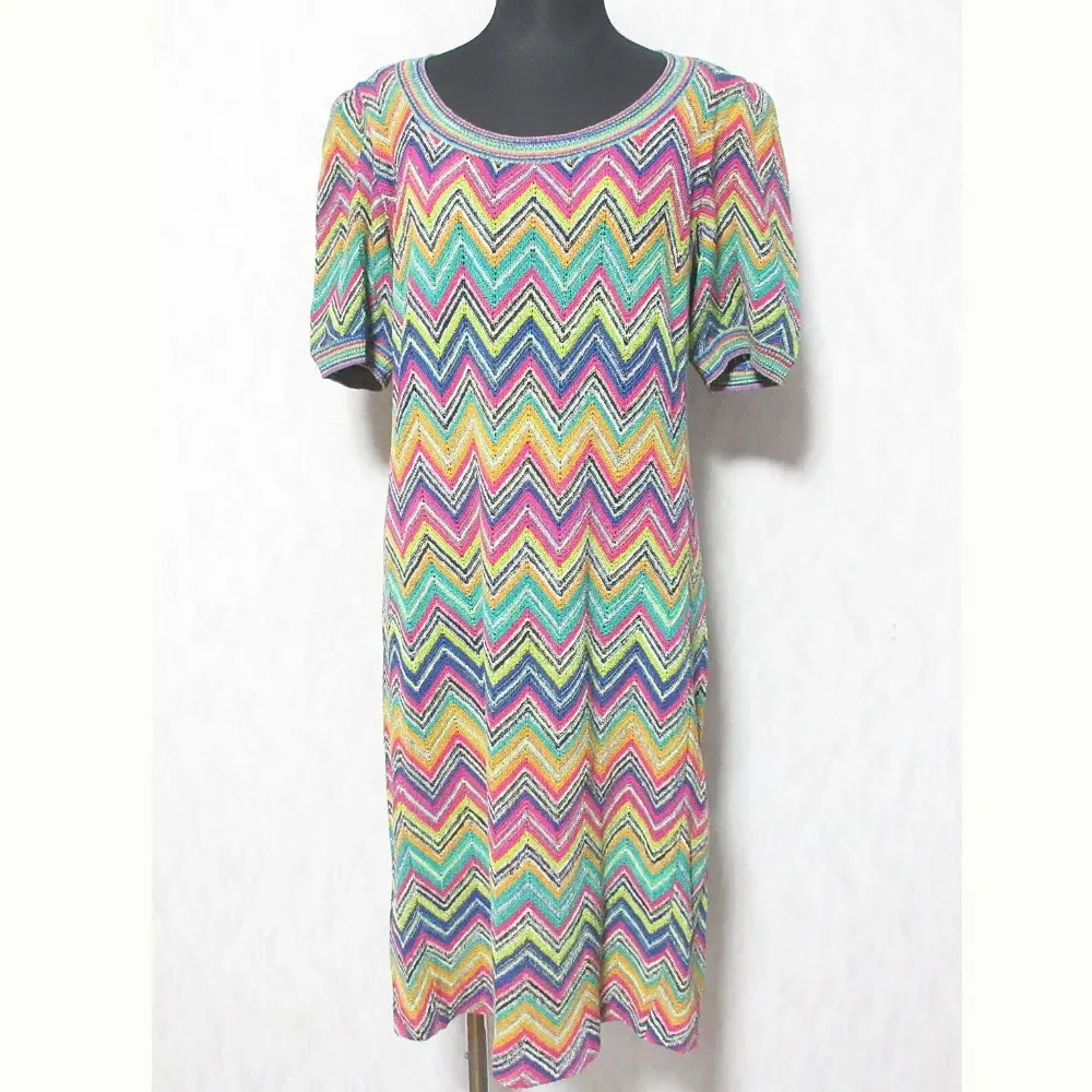 MISSONI ミッソーニ シェブロンボーダーニットワンピース サイズ42 マルチカラー