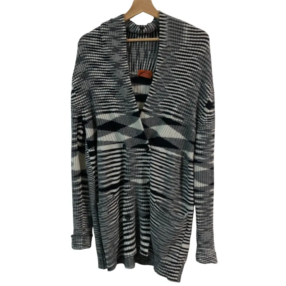 MISSONI ミッソーニ カシミヤ ダブルブレスト ニットジャケット サイズ40 ブラック ホワイト