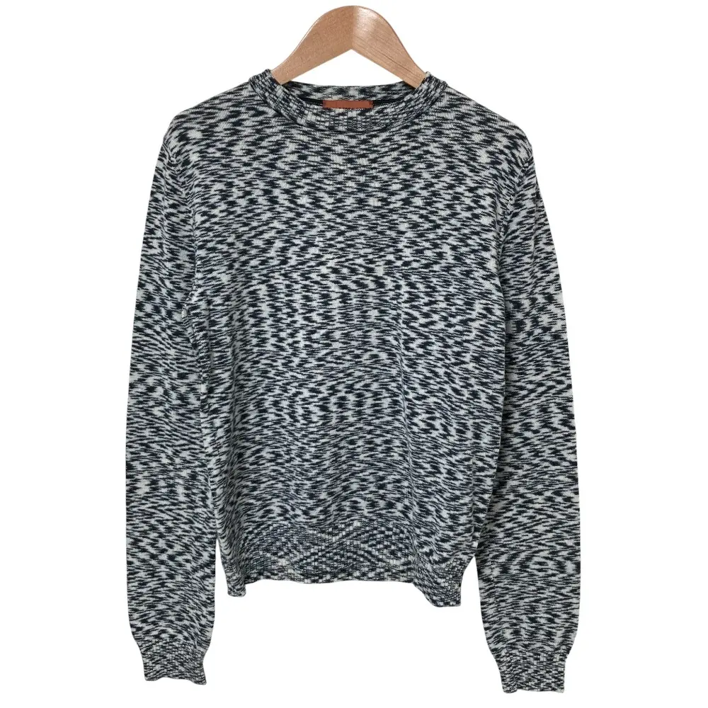 MISSONI ミッソーニ 総柄 カシミヤ100％ クルーネック ニット セーター サイズ42 ブラック