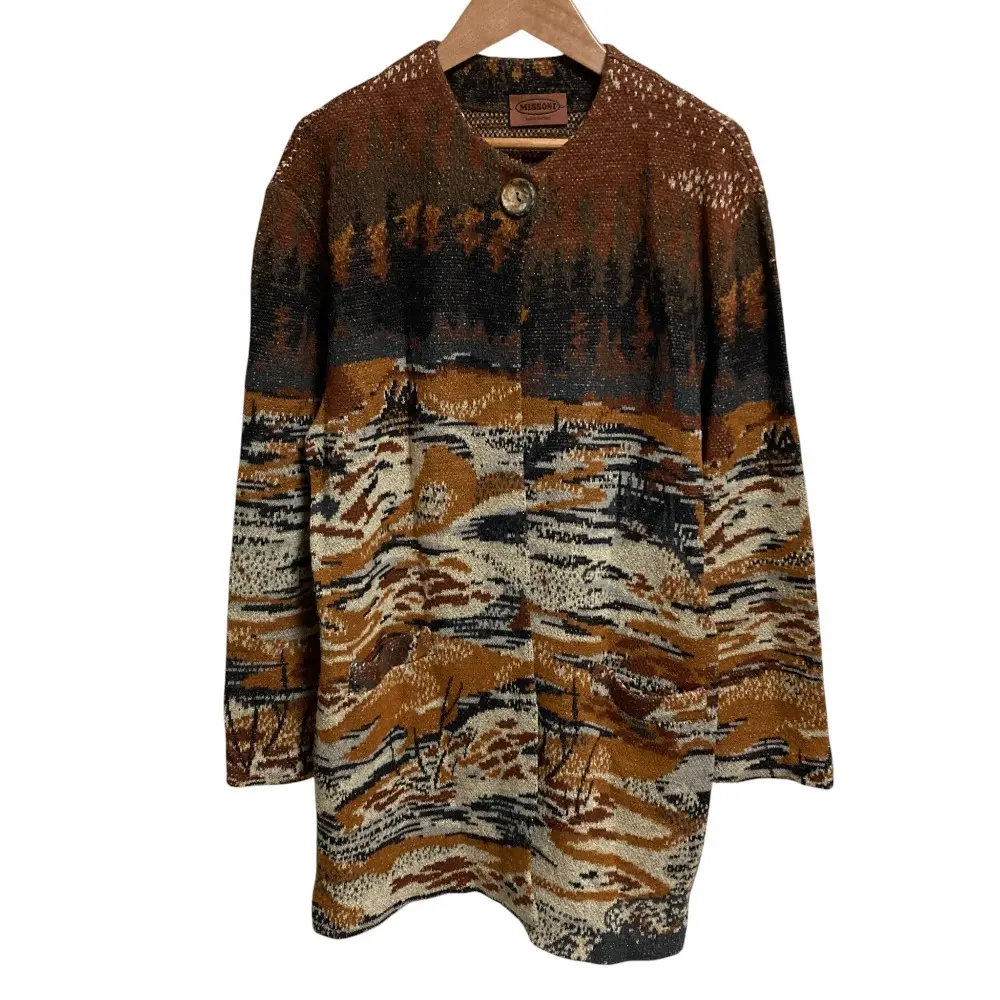 MISSONI ミッソーニ ジャガード ニットロングカーディガン ブラウン
