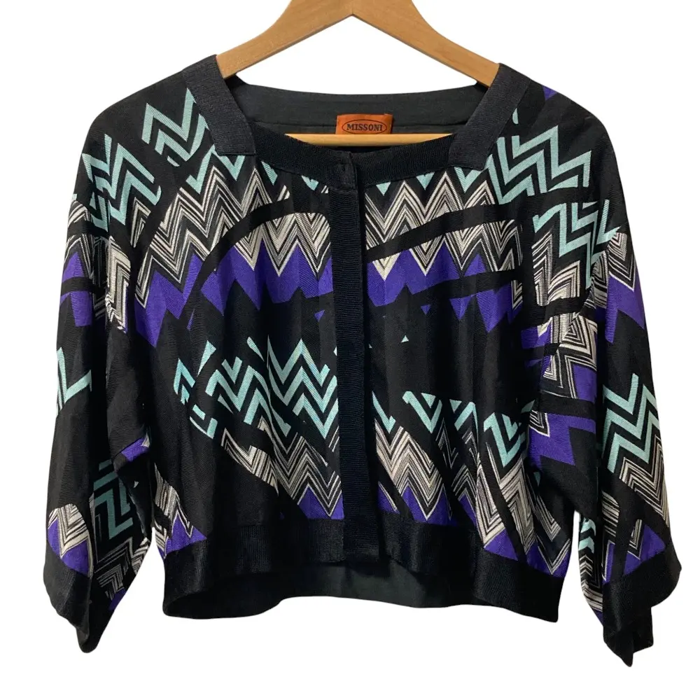 MISSONI ミッソーニ シェブロン カーディガン ブラック×マルチカラーの買取実績【2025年9月買取】