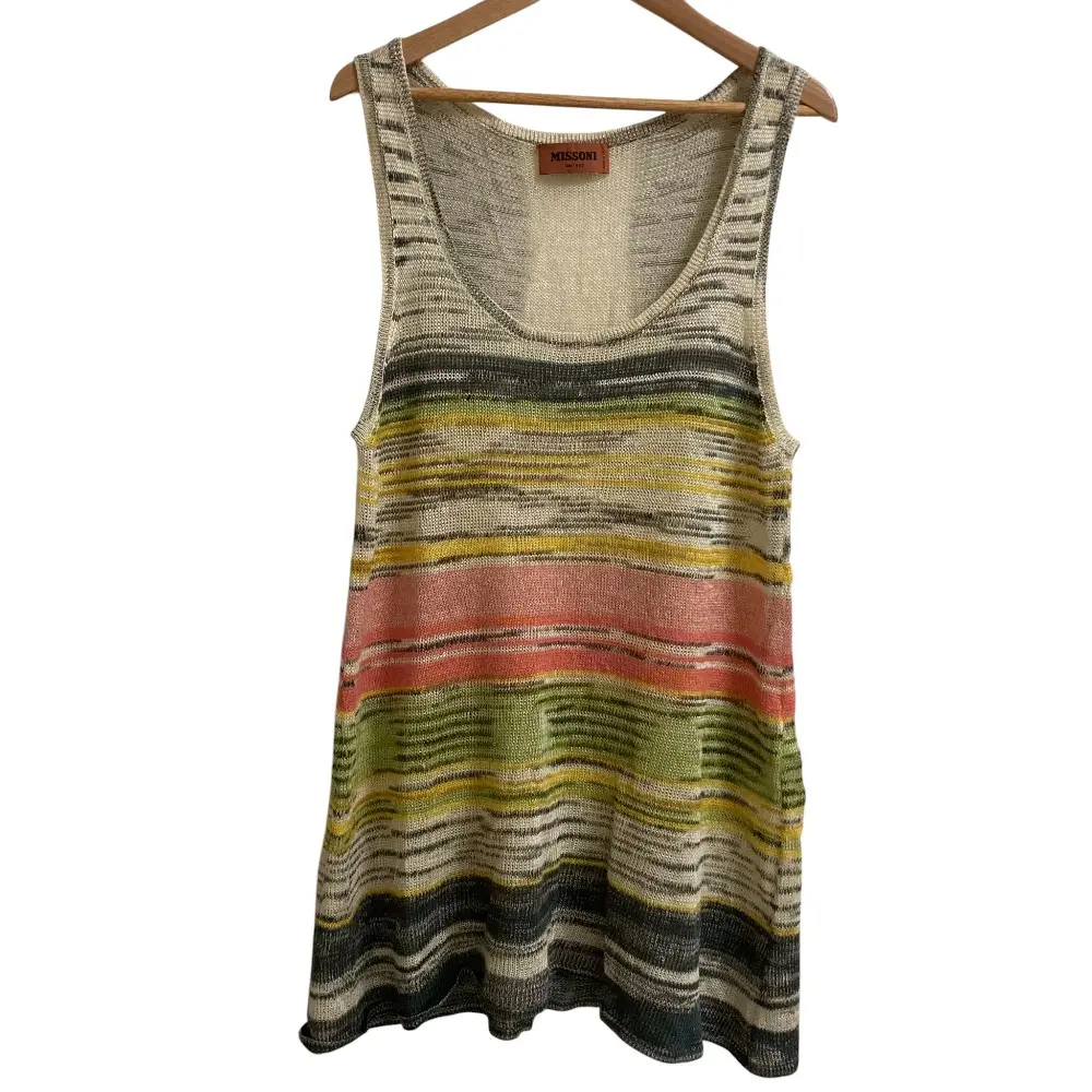 MISSONI ミッソーニ ボーダー リネン ノースリーブ ニット サイズ40 マルチカラーの買取実績【2025年10月買取】
