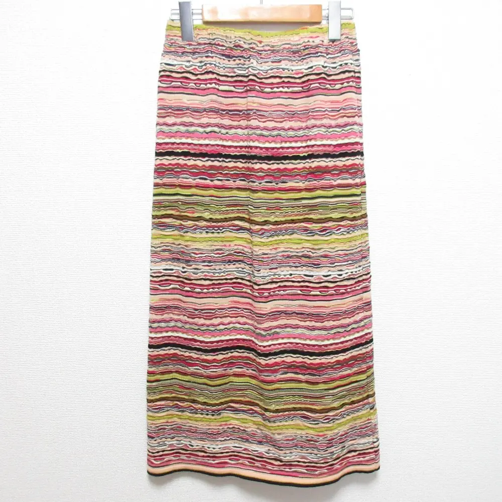 MISSONI ミッソーニ ボーダー ニット ロングスカート 113574 サイズ42 マルチカラー