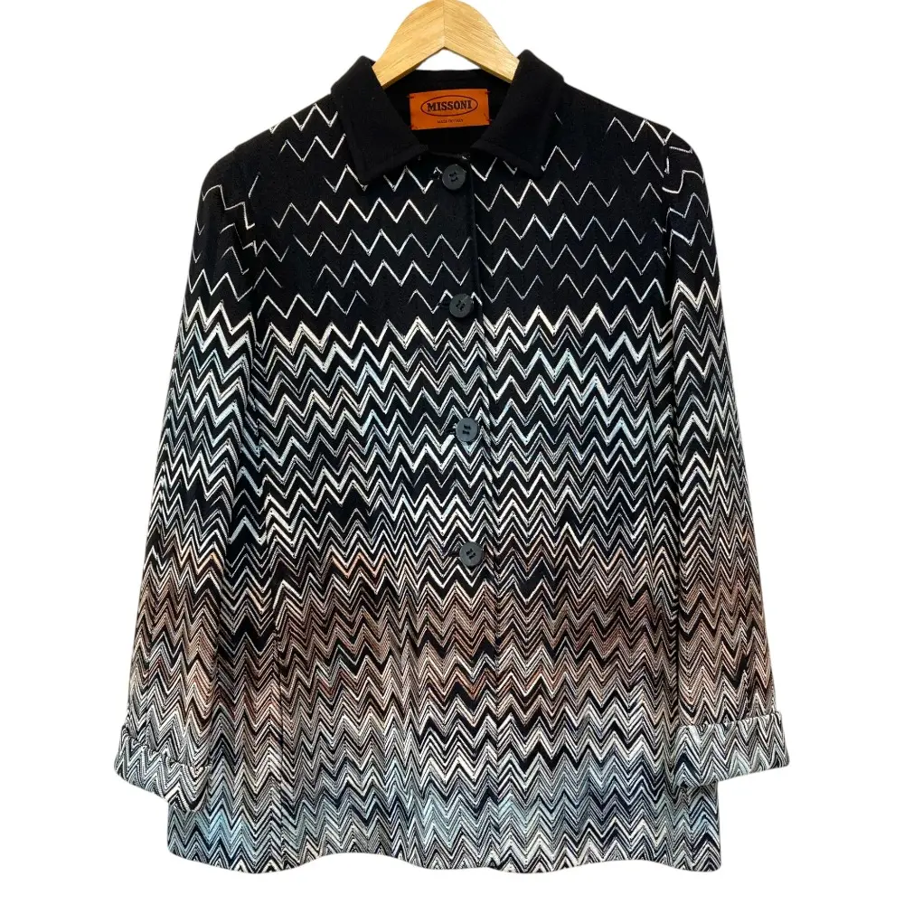 MISSONI ミッソーニ シェブロンボーダー リバーシブルニットジャケット サイズ40 マルチカラー