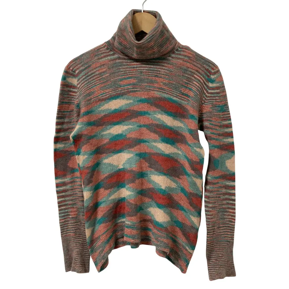 MISSONI ミッソーニ カシミヤ シルク タートル ニット セーター サイズ46 レッド ブルー