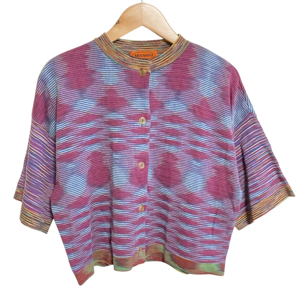 MISSONI ミッソーニ ハーフスリーブ ニットカーディガン 42 パープル系