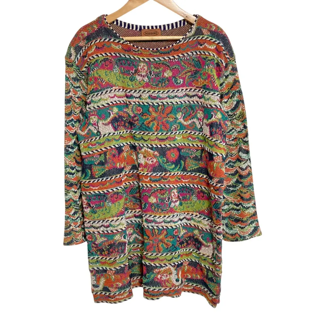 MISSONI ミッソーニ フラワージャガード ニットチュニック カットソー セーター マルチカラー