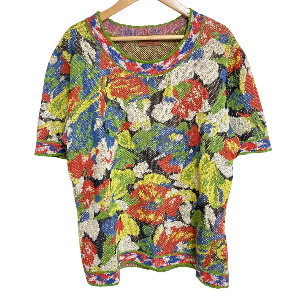 MISSONI ミッソーニ フラワージャガード ショートスリーブ ニットトップス セーター 44 マルチカラー