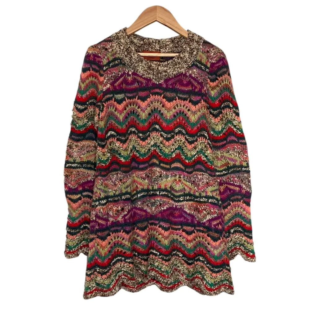 MISSONI ミッソーニ シェブロンボーダー 透かし編みニット セーター サイズ42 マルチカラー