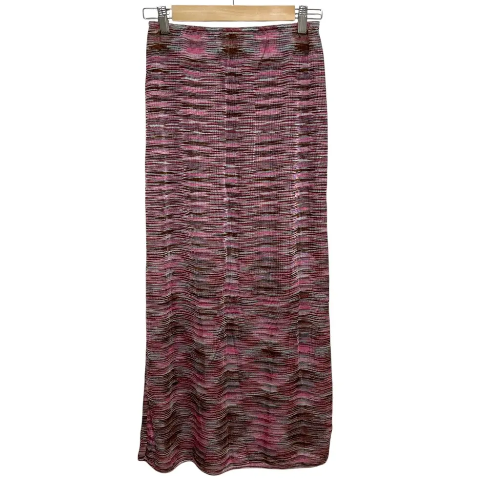 MISSONI ミッソーニ ボーダー柄 タイト ロング ニットスカート ピンク系マルチカラー