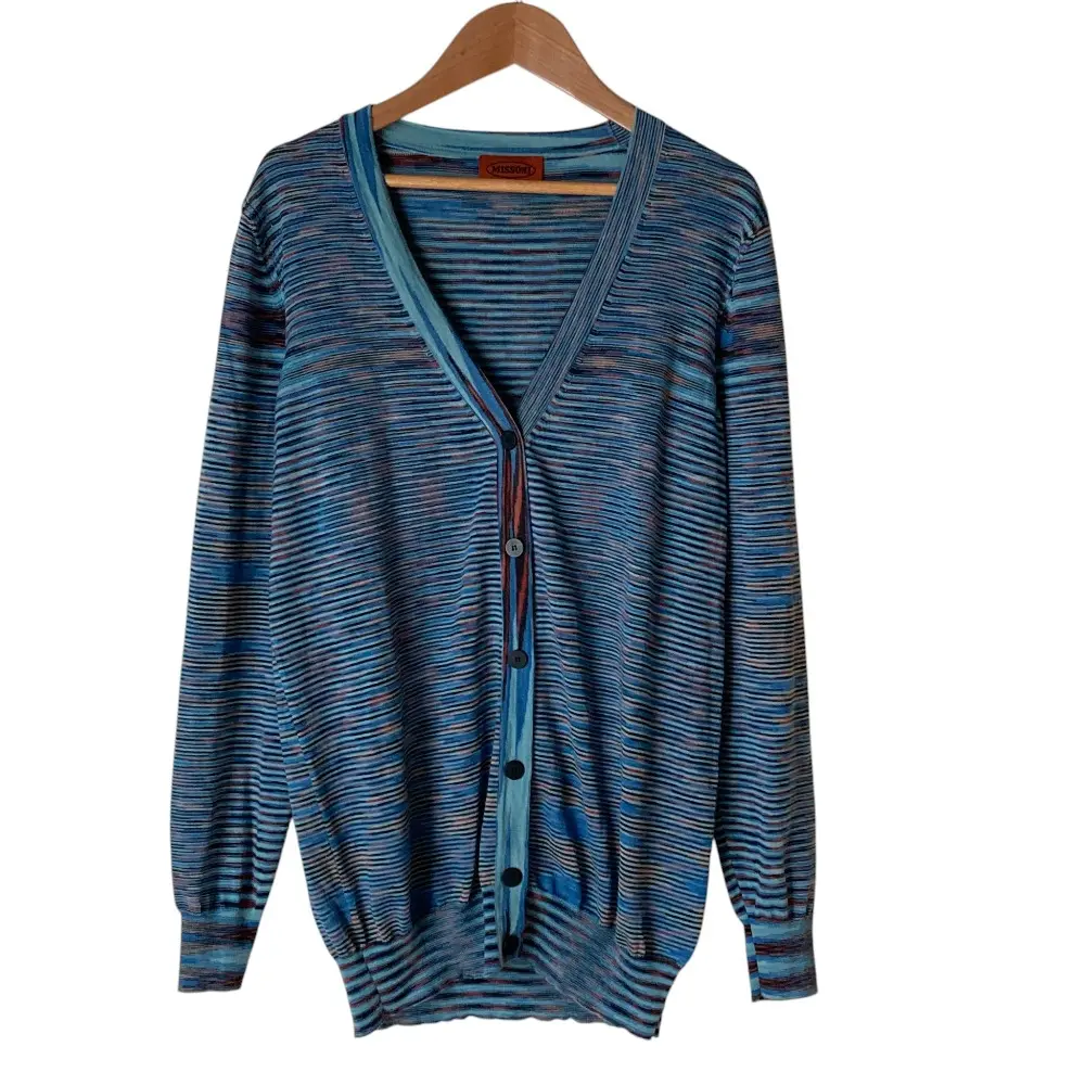 MISSONI ミッソーニ Ｖネック ニットカーディガン 42 ブルー