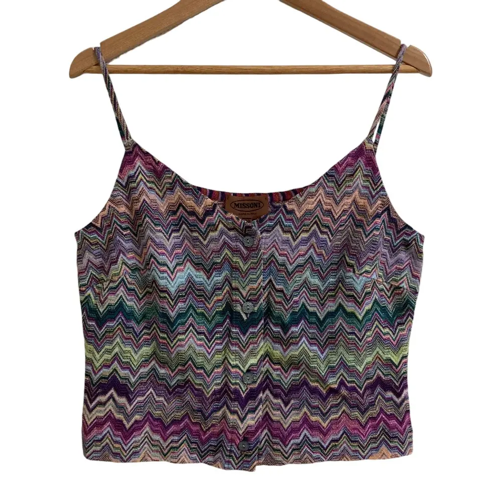 MISSONI ミッソーニ シェブロン ボーダー ニットキャミソール サイズ40 パープル系 マルチカラー
