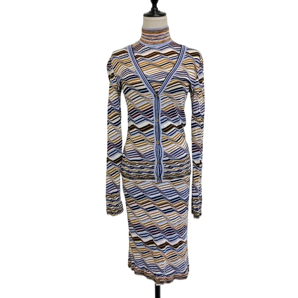 MISSONI ミッソーニ カーディガン タンクトップ スカート 3ピース セットアップ 42 マルチカラー