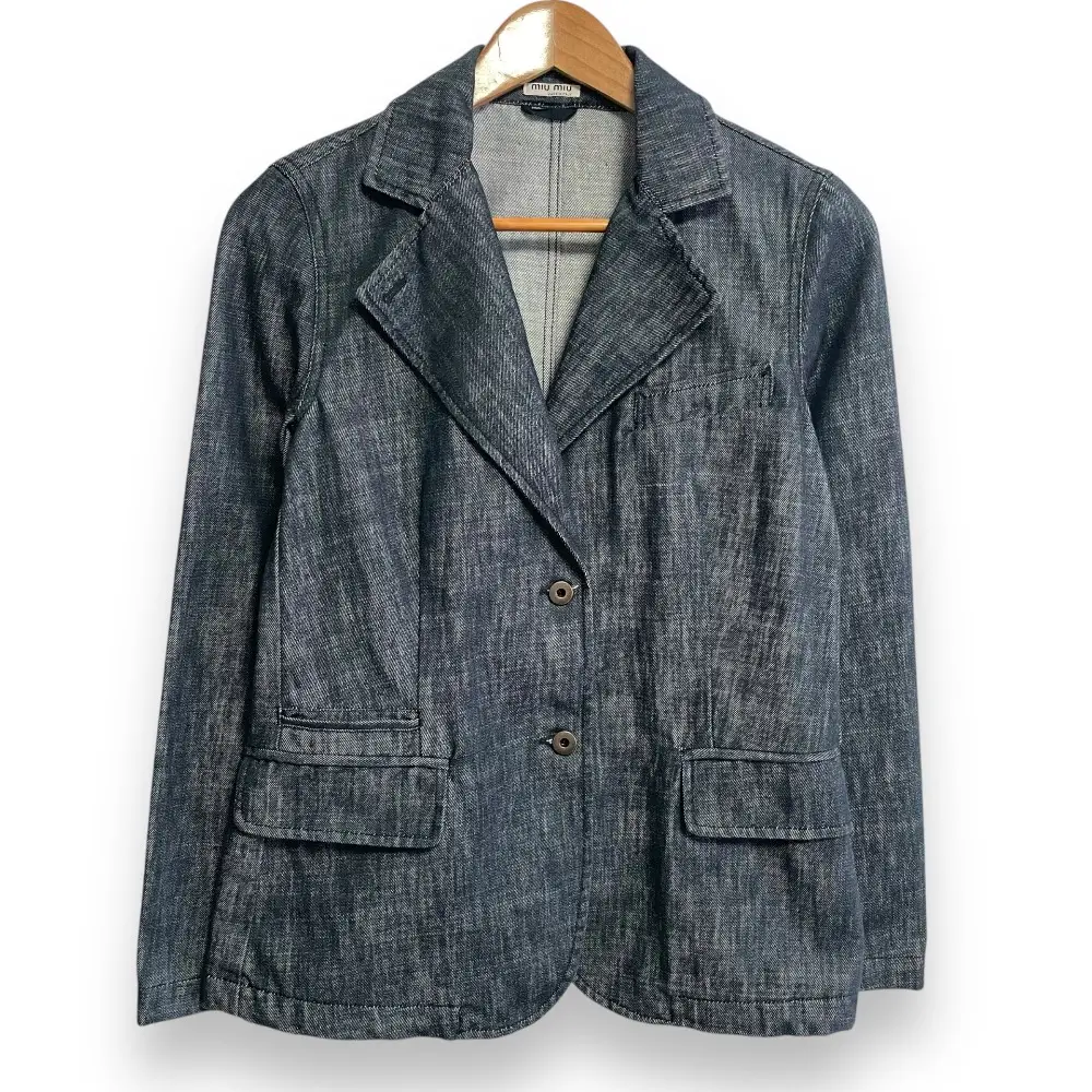 miumiu ミュウミュウ シングル デニムジャケット 42 ブルー