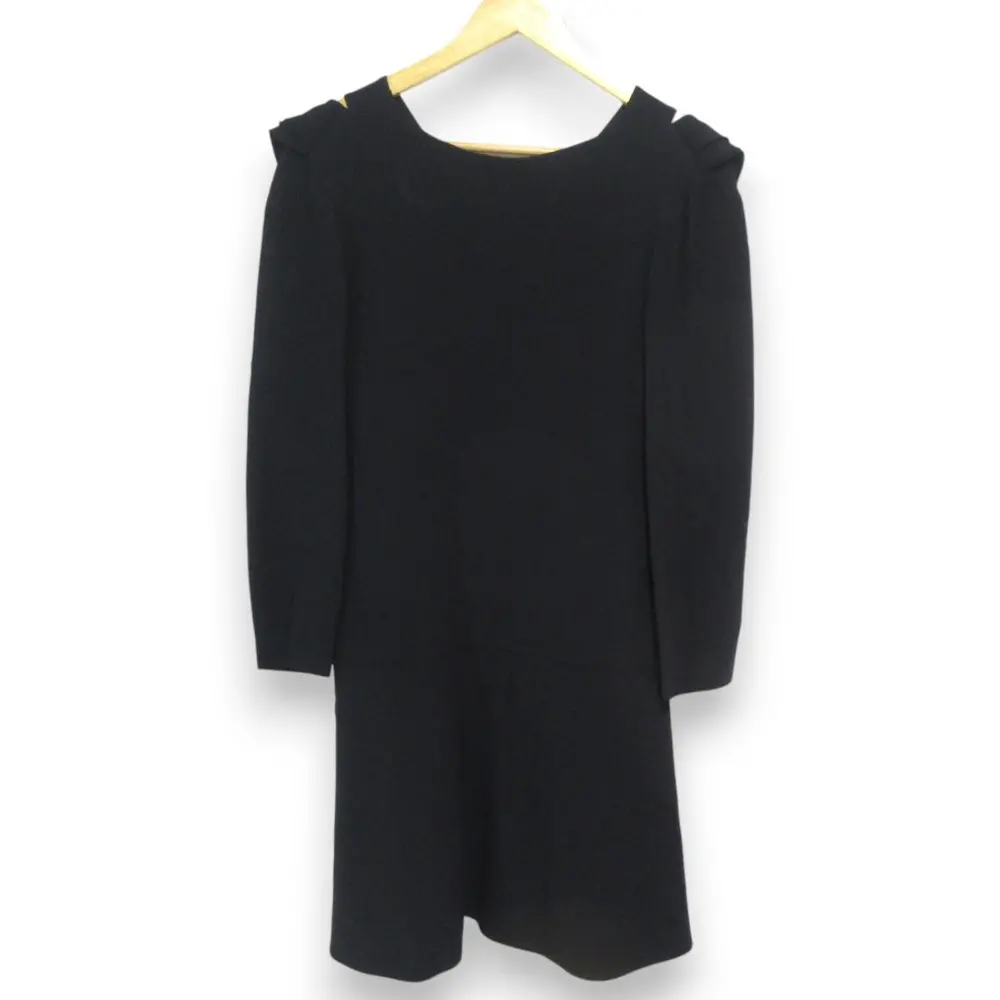 MIUMIU ミュウミュウ バッククロス 長袖 ひざ丈ドレス ワンピース 42 ブラック