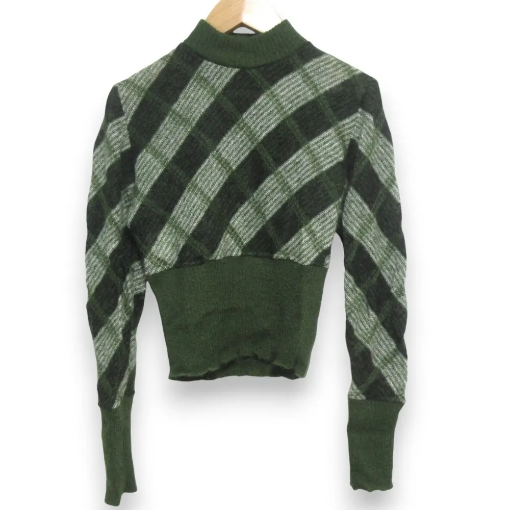 miumiu ミュウミュウ レジメンタルストライプ ボトルネック モヘヤニット セーター 36 グリーン