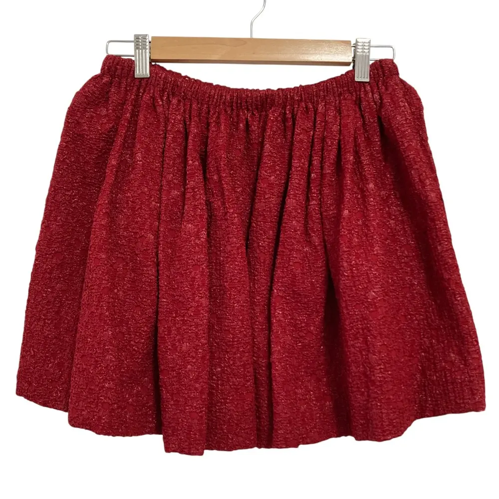 miumiu ミュウミュウ イージーウエスト ふくれジャガード ギャザー ミニスカート 42 レッド