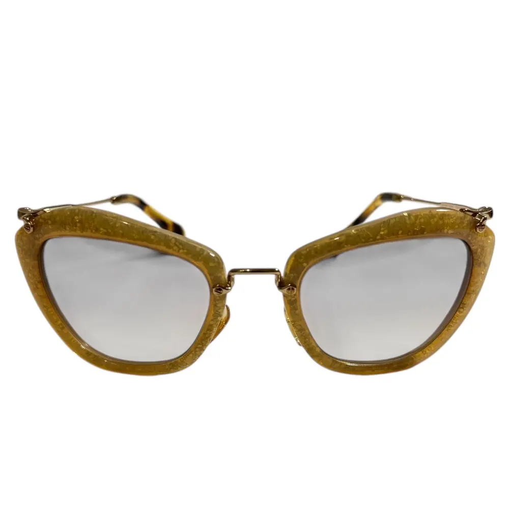 miumiu ミュウミュウ キャットアイ ラメ サングラス アイウェア SMU10N ゴールドラメ