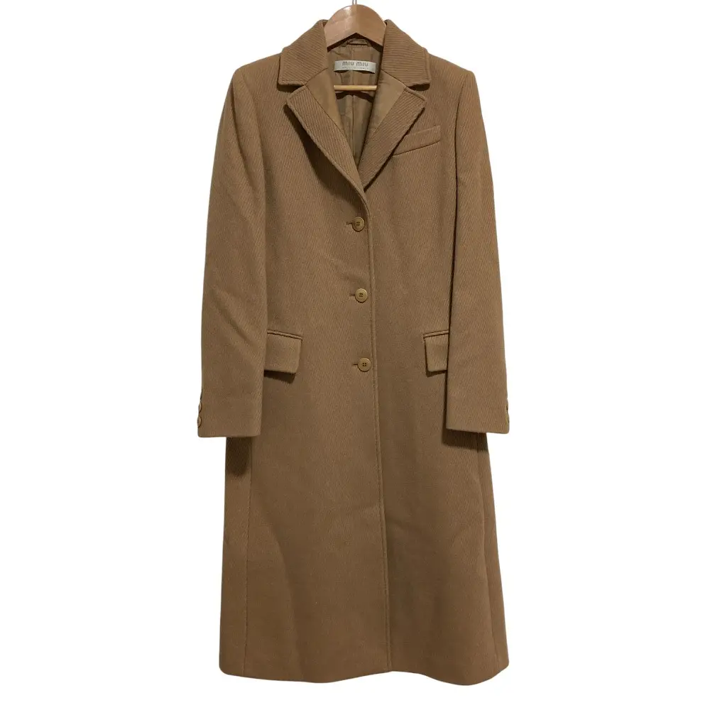 miu miu ミュウミュウ ヴィンテージ カルゼ ロングチェスターコート サイズ38 キャメル