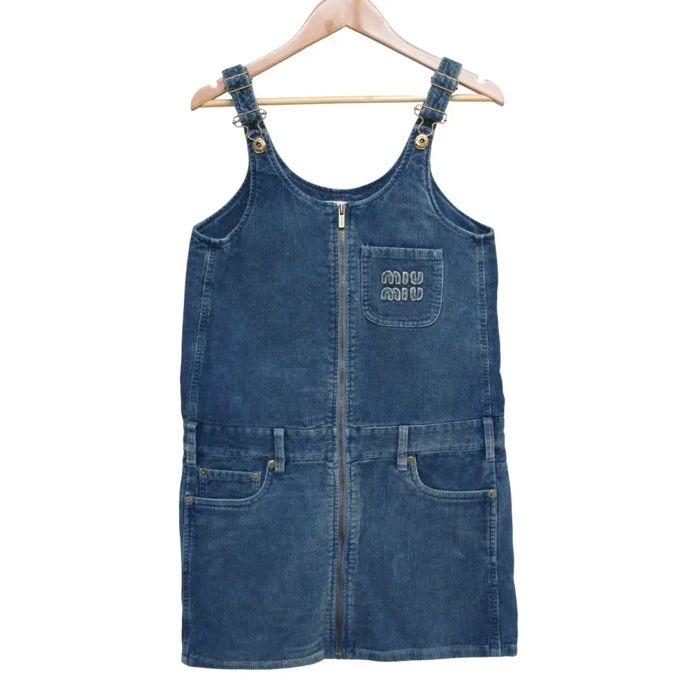 miu miu ミュウミュウ 2024年製 コーデュロイミニワンピース サイズ36 インディゴ