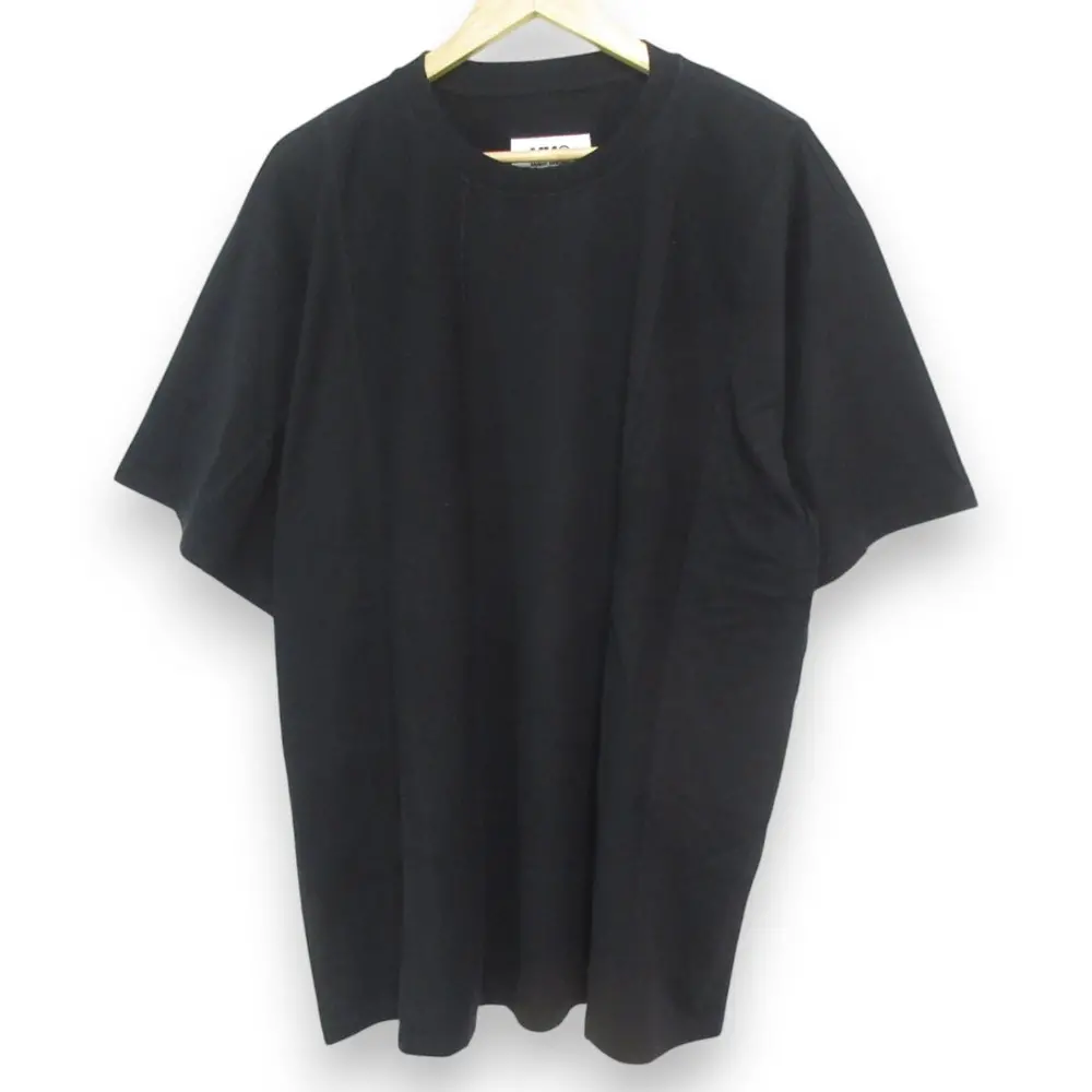 23SS MM6 Maison Margiela エムエムシックス メゾンマルジェラ クルーネック 半袖 オーバーサイズ Tシャツ S52GC0258 M ブラック