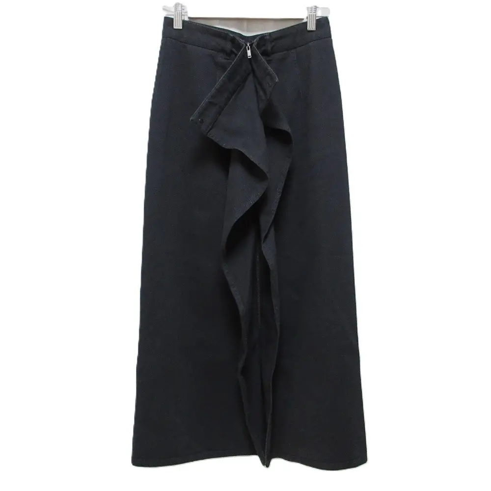 MM6 Maison Margiela エムエムシックス メゾンマルジェラ ロング丈 デニムジップタイトスカート S52MA0089 S30653 36 ブラック