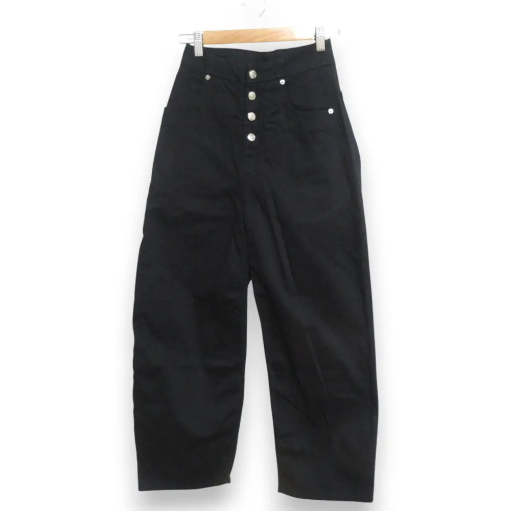 21SS MM6 エムエムシックス Maison Margiela メゾンマルジェラ ボタンダウン ワイドデニムパンツ キャロットジーンズ 36 ブラック
