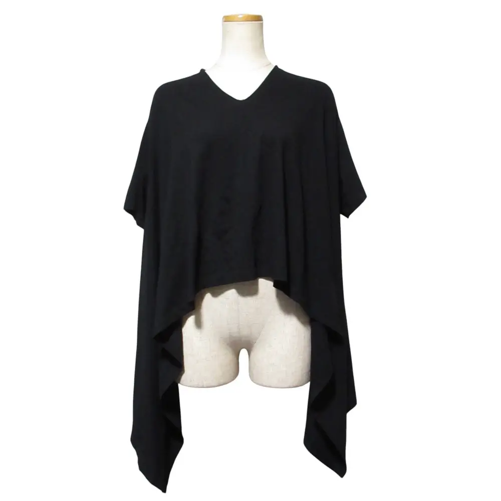 23SS MM6 エムエムシックス メゾンマルジェラ ショートスリーブ アシンメトリー ドレープTシャツ S52GC0254 サイズS ブラック