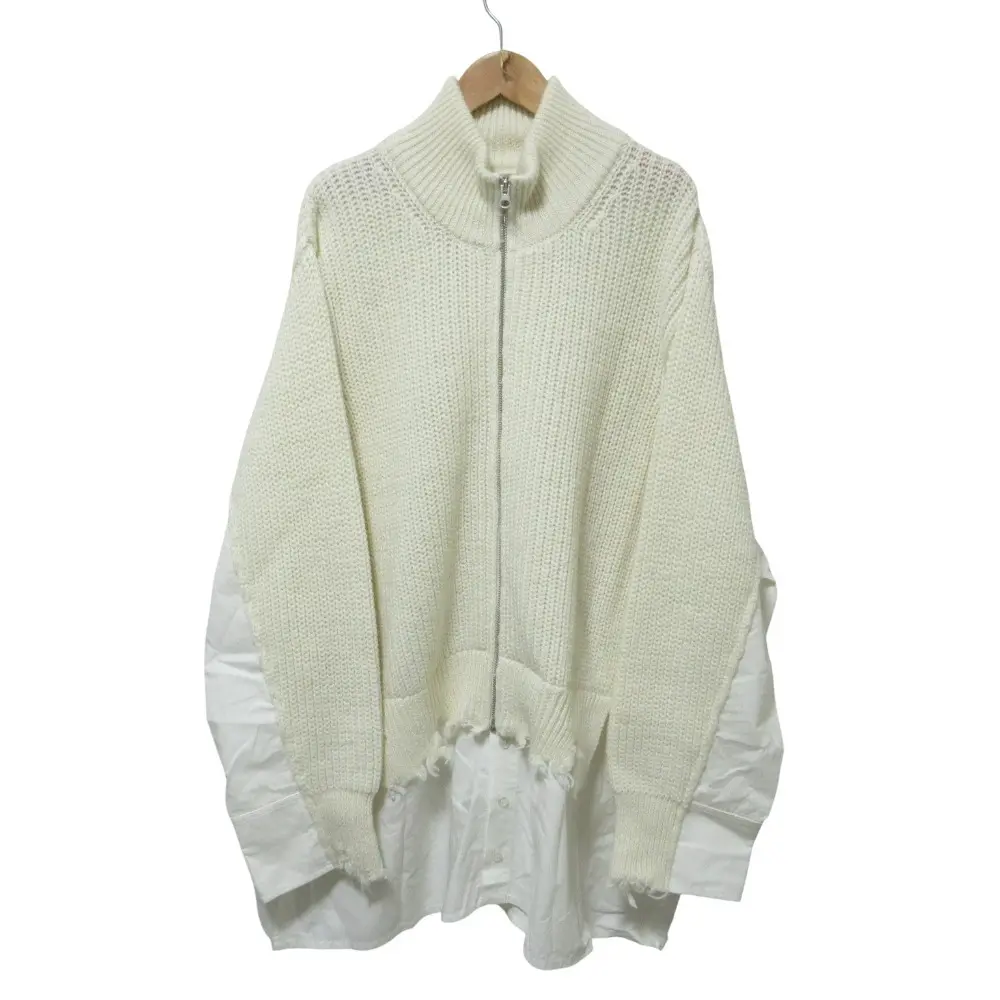 クリーニング済 23AW MM6 エムエムシックス メゾンマルジェラ シャツドッキングドライバーズニット セーター ジャケット M