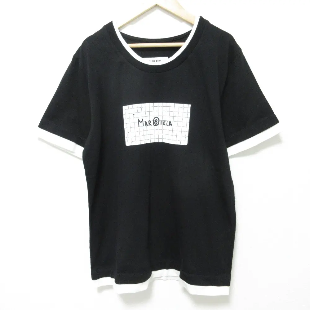 MM6 Maison Margiela エムエムシックス メゾンマルジェラ ロゴプリント レイヤードTシャツ カットソー サイズS ブラックの買取実績【2025年9月買取】