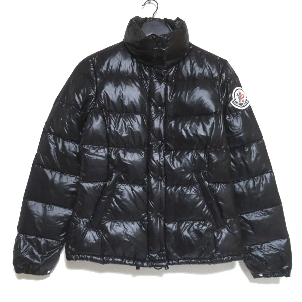 クリーニング済 MONCLER モンクレール CLAIRE クレア デカワッペン スタンドカラー ナイロン ダウンジャケット 1サイズ ブラック