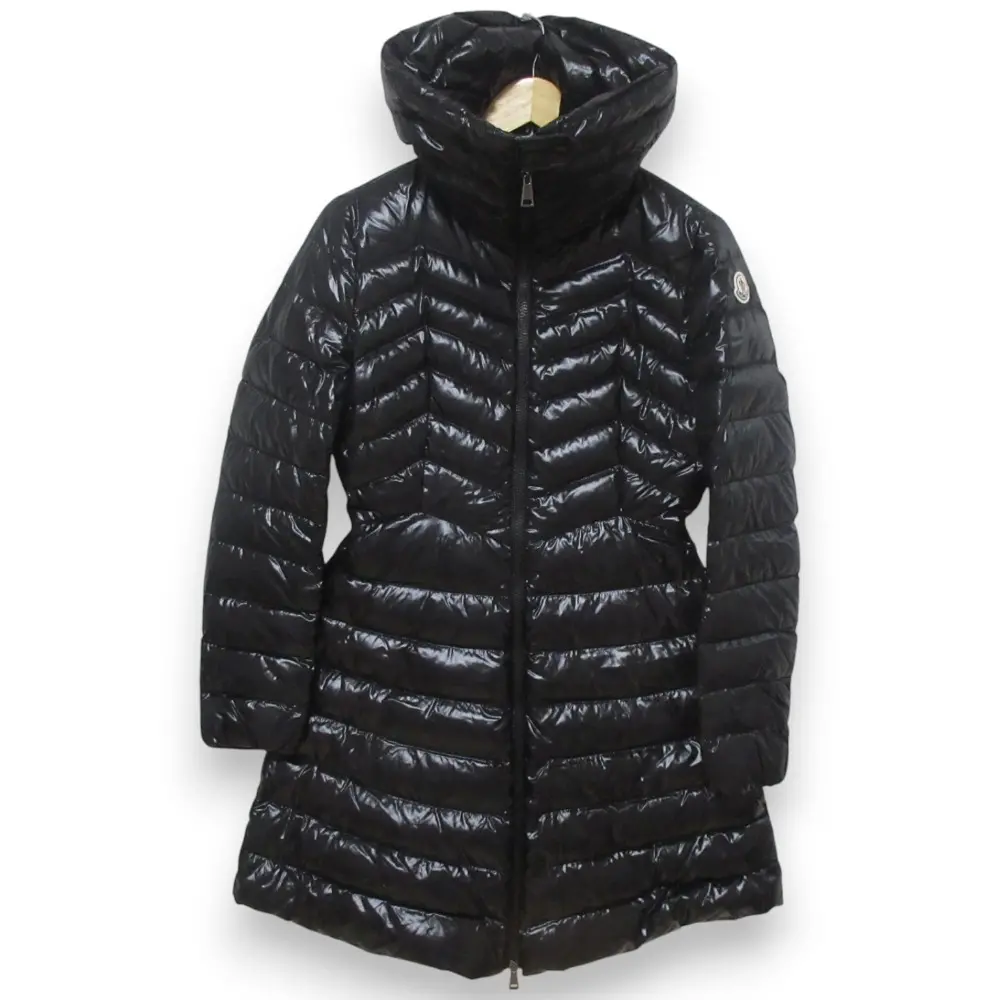 MONCLER モンクレール FAUCON ロゴワッペン ハイネック ロングダウンジャケット ダウンコート サイズ1 ブラック