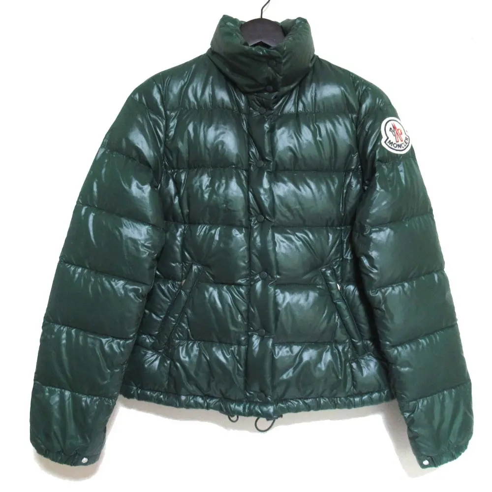 MONCLER モンクレール デカワッペン ジップアップ ナイロン ダウンジャケット Z6H0148 0サイズ グリーン