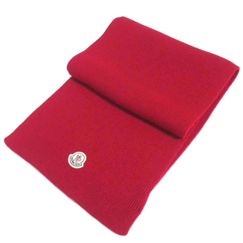 MONCLER モンクレール SCIARPA バージンウール ニットマフラー ストール レッド