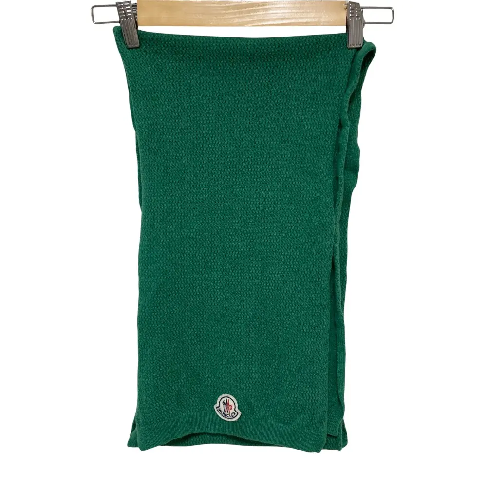 MONCLER モンクレール ロゴワッペン ニットマフラー ストール グリーン 