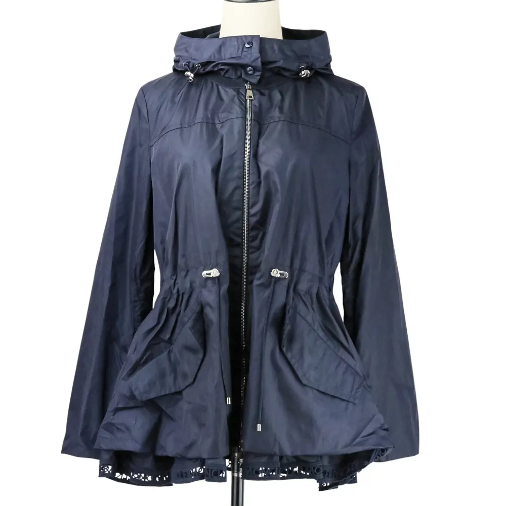 MONCLER モンクレール LOTY ロゴレース フレア ナイロンパーカー ジャケット サイズ2 ネイビー