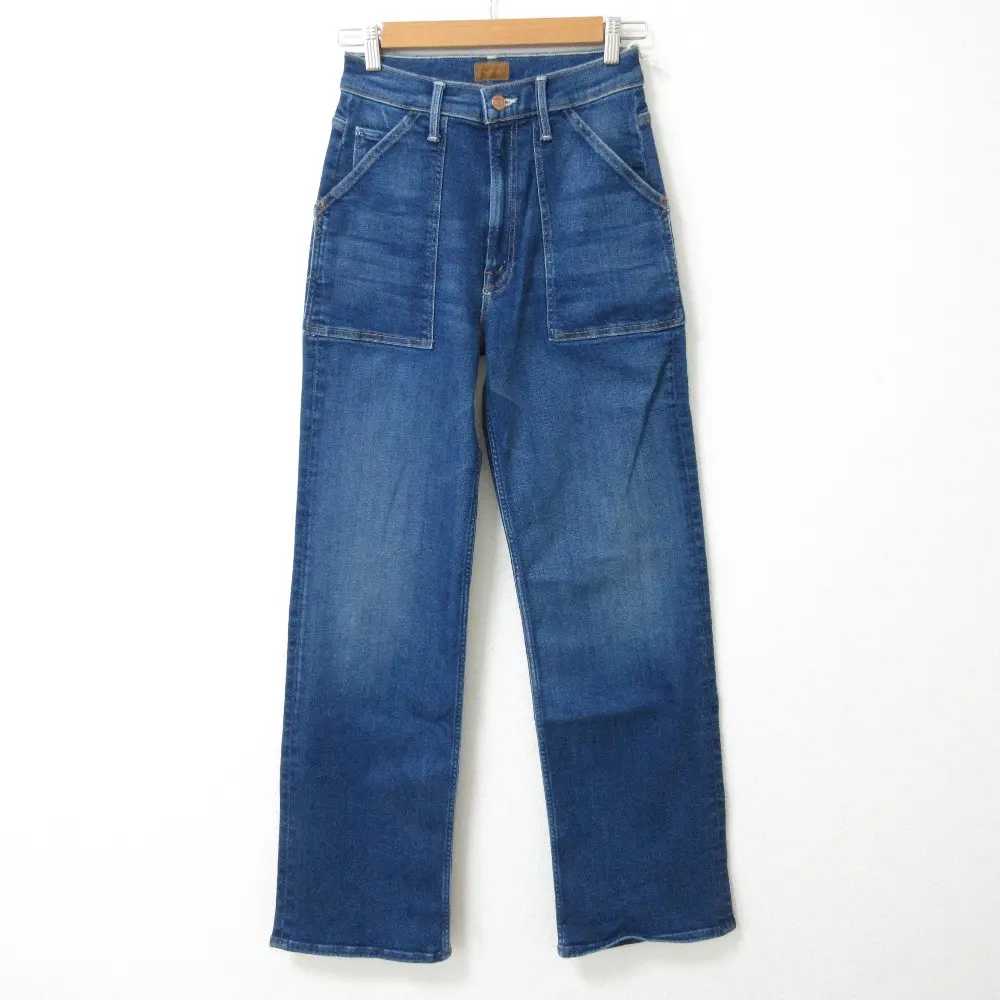 MOTHER マザー PATCH MAVEN HEEL ワイドレッグ デニムパンツ ジーンズ 10578-1008 サイズ25 ブルー