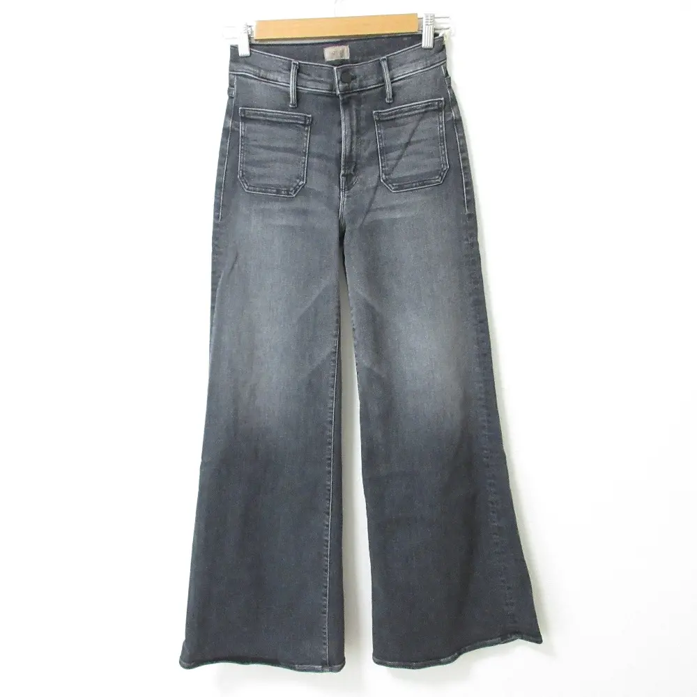 MOTHER マザー PATCH POCKET TWISTER SNEAK ワイドレッグ フレア デニムパンツ ジーンズ 10945-1158 W27 グレー 