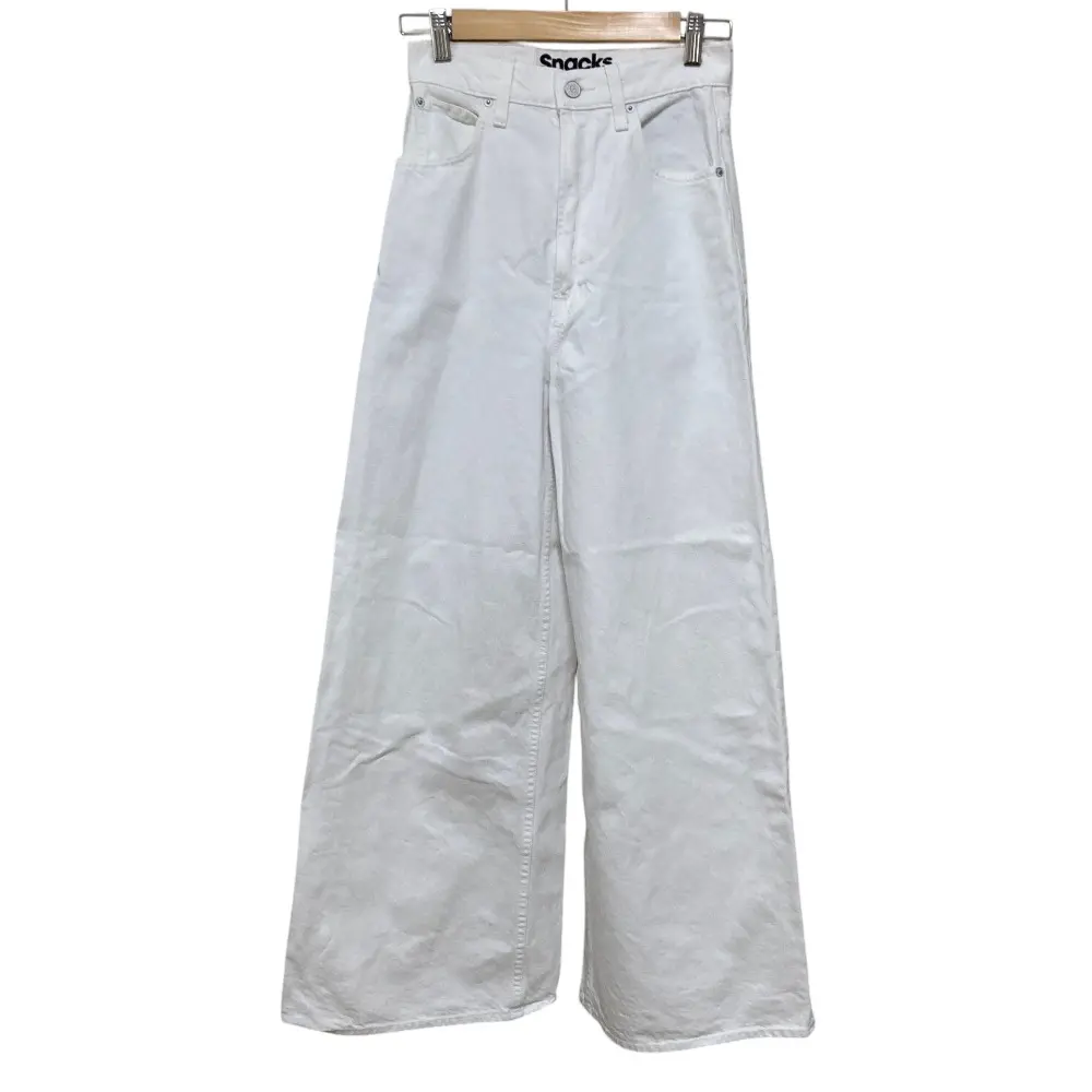 23SS MOTHER マザー snacks HIGH WAISTED PUSH POP CROP ハイウエスト ワイド ジーンズ デニムパンツ W24 ホワイト
