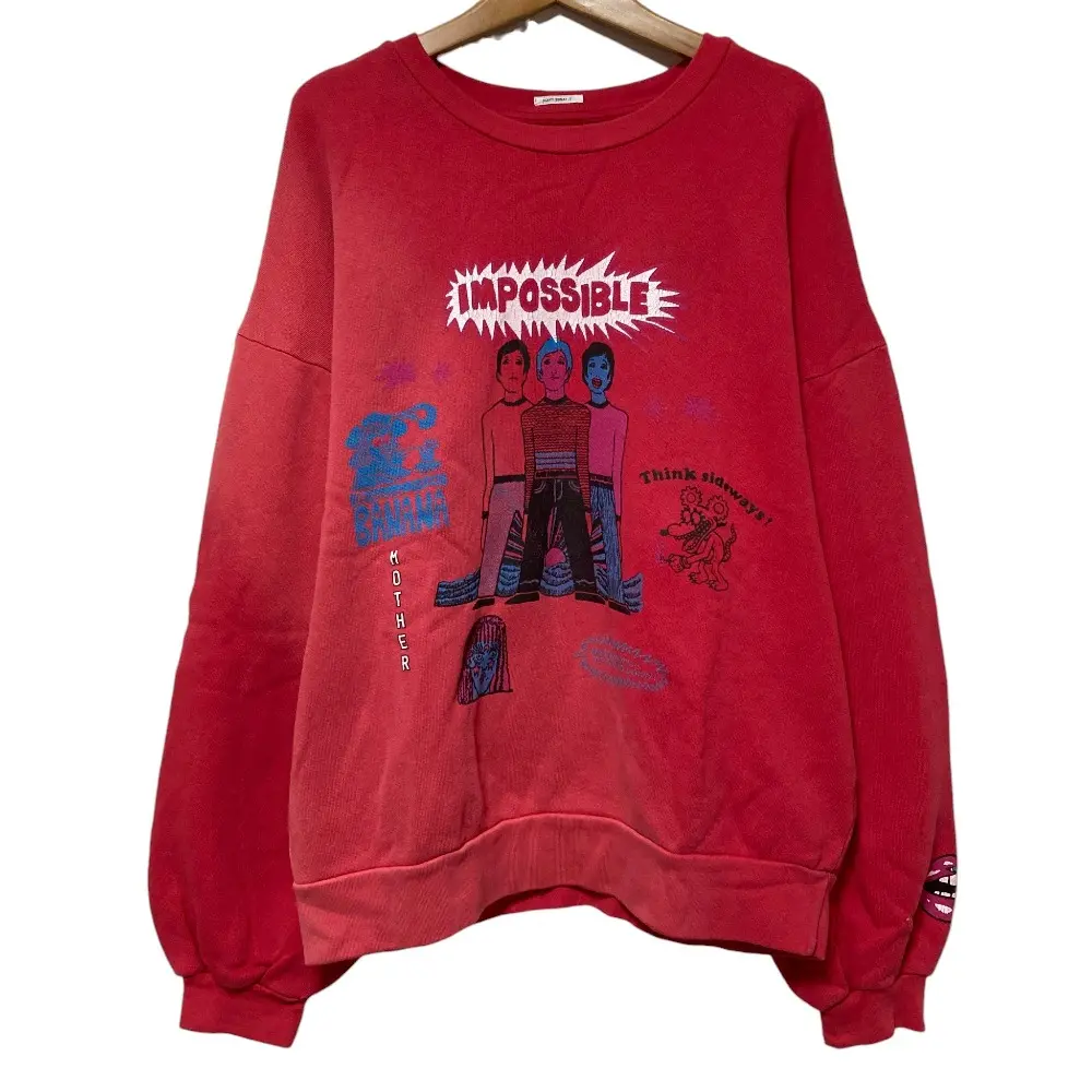 MOTHER マザー 裏起毛 クルーネック スウェット トレーナー MC863 レッド