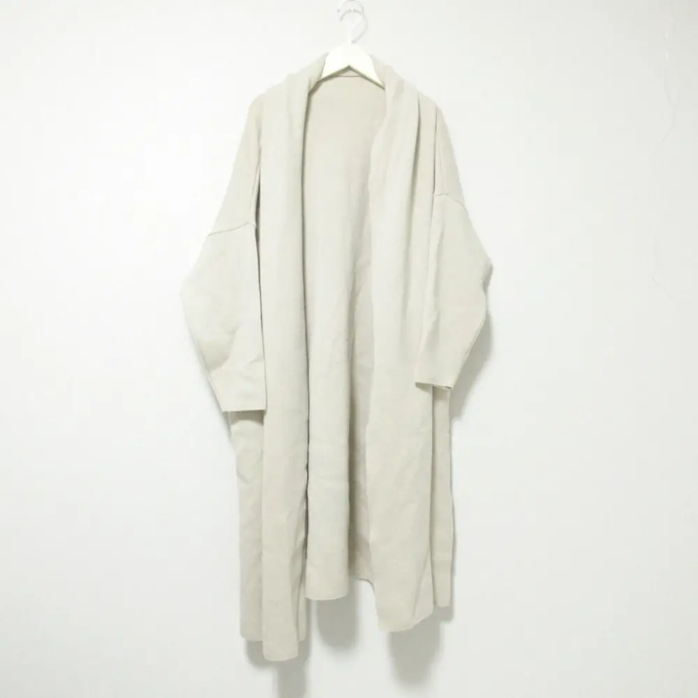 MUSE Deuxieme Classe ミューズドゥドゥーズィエムクラス スムースニットガウンコート コーディガン F ベージュ