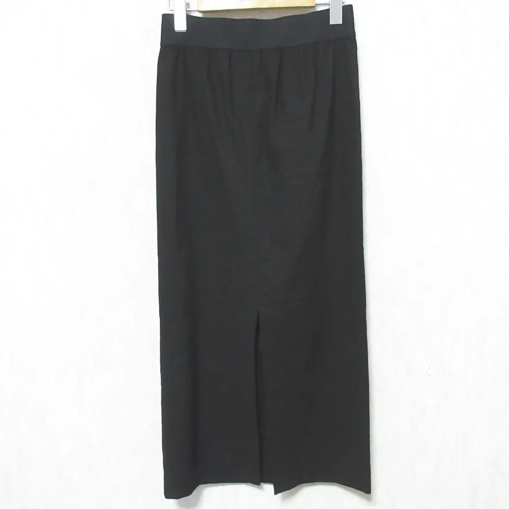 22SS MUSE de Deuxieme Classe ミューズドゥドゥーズィエムクラス スリット ロング丈 stretch twill タイトスカート 36 ブラック