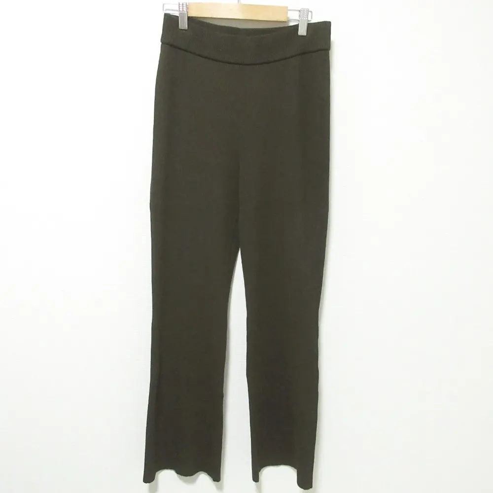 MUSE de Deuxieme Classe ミューズドゥドゥーズィエムクラス Diner B RIB パンツ イージー リブニット スラックス 38 カーキ