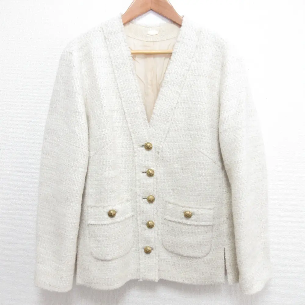 22AW MUSE de Deuxieme Classe ミューズ ドゥーズィエムクラス TWEED カーディガンジャケット ホワイト