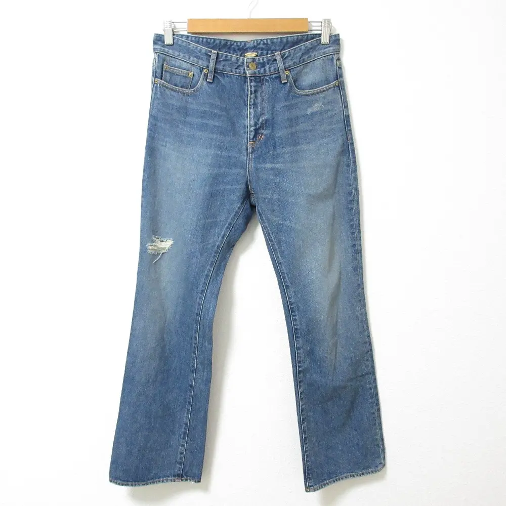 23SS MUSE de Deuxieme Classe ミューズドゥドゥーズィエムクラス ダメージ加工 MONA バギーデニムパンツ ジーンズ 36 ブルーの買取実績【2024年8月買取】