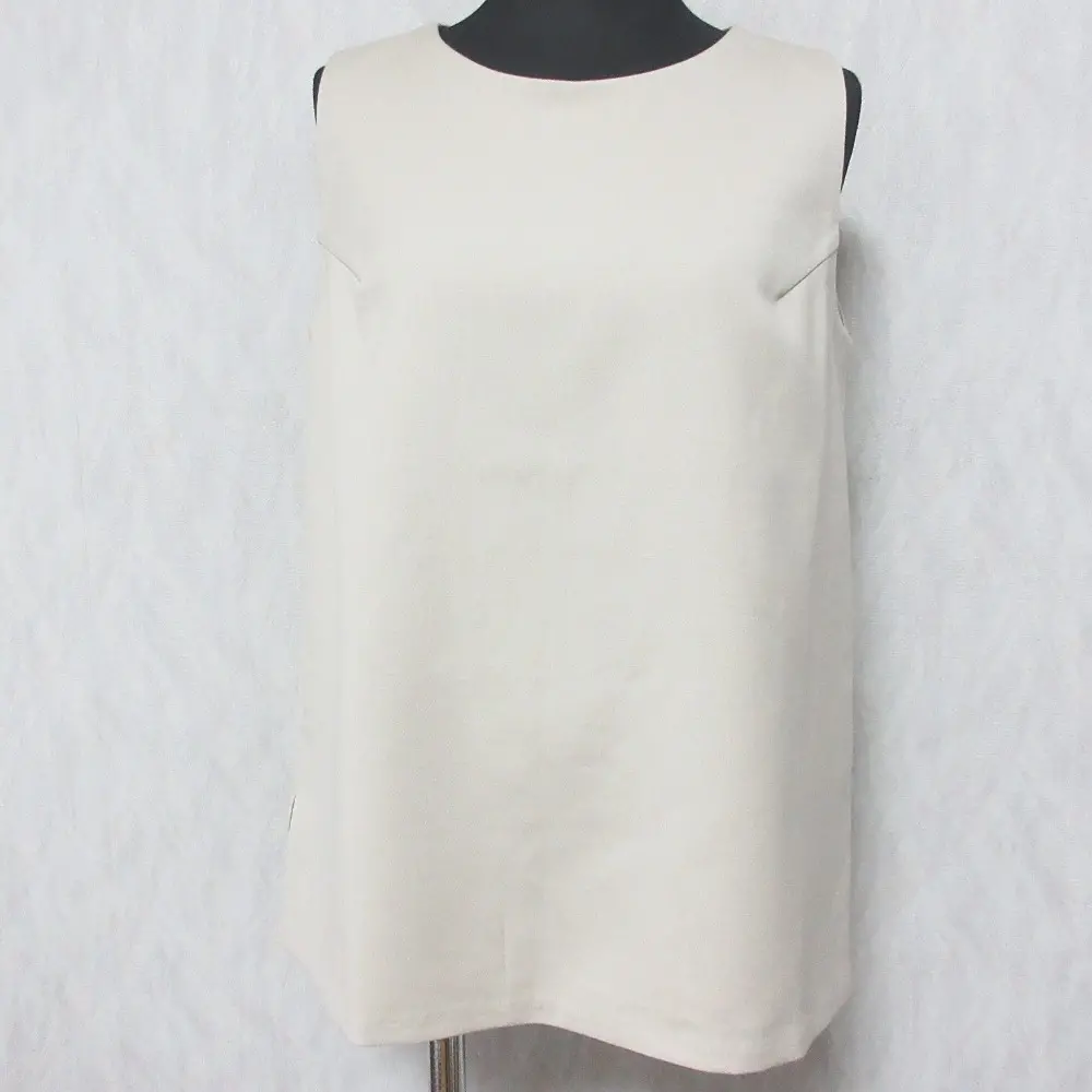 MUSE de Deuxieme Classe ミューズ ドゥーズィエムクラス ストレッチ ノースリーブブラウス カットソー 36 ベージュ