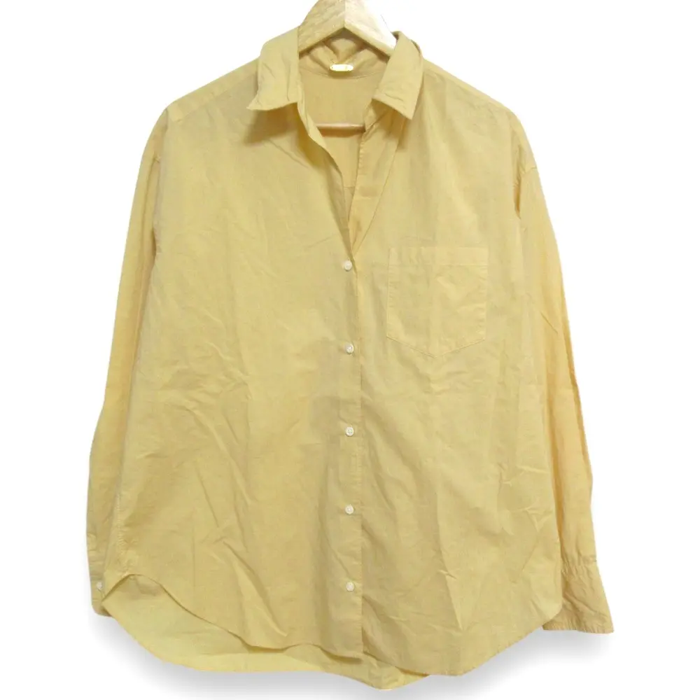 23SS MUSE de Deuxieme Classe ミューズ ドゥーズィエムクラス COTTON WASH 長袖 シャツ ブラウス オーバーサイズ F イエロー系