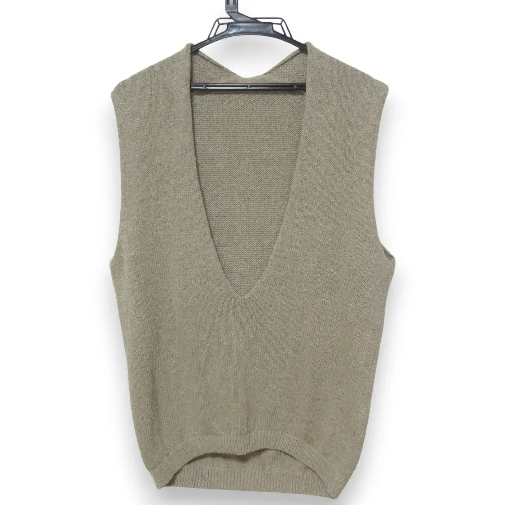 24SS MUSE de Deuxieme Classe ミューズ ドゥーズィエムクラス Lily Linen シルクリネン Vネック ベスト ジレ ベージュ