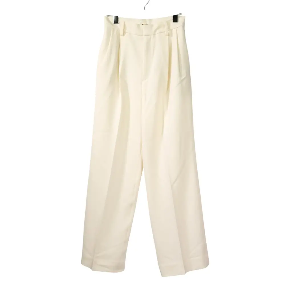 25SS MUSE Deuxieme Classe ミューズ ドゥーズィエムクラス トリアセジョーゼット タックパンツ サイズ36 ホワイト
